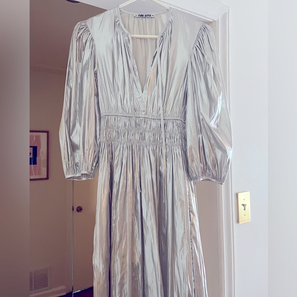 Ciao Lucia Metallic Georgina Foiled Satin Midi - Picture 2 of 10